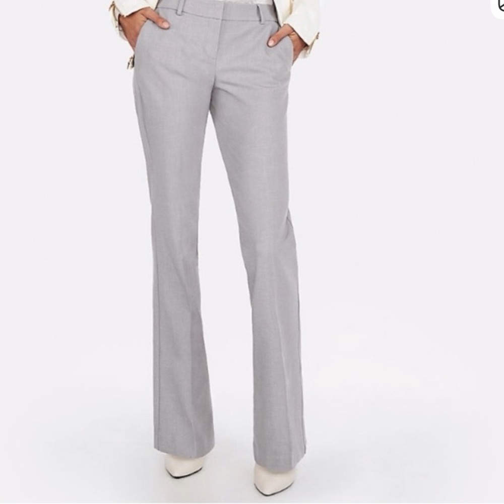 Express Light Gray Women's Editor Barelt Bootcut Pants